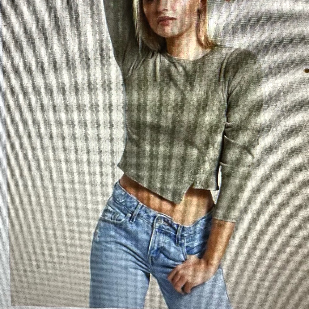 Gilded Intent Olive Crop Top